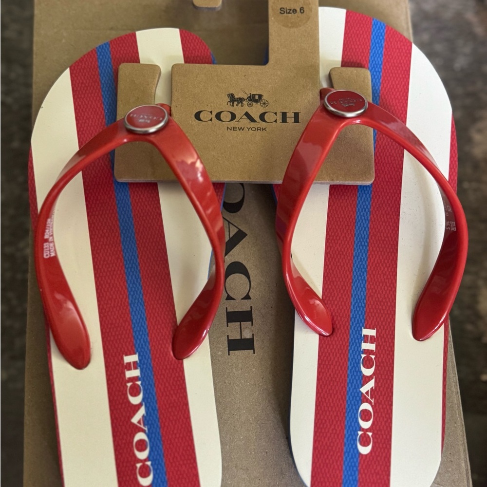 Coach Blue Flip Flops